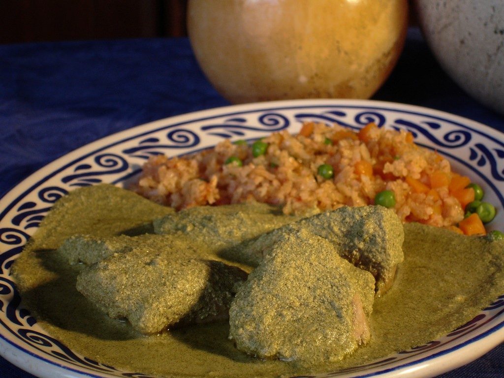 plato de mole verde de Tlayacapan